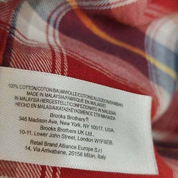 Brooks Brothers Men's Cotton Plaid Long Sleeve Button Down Shirt Preppy Size M - Picture 8 of 11